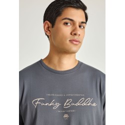 FUNKY BUDDHA FBM013-022-04 DK GREY T-SHIRT