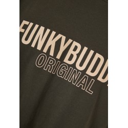 FUNKY BUDDHA FBM013-032-04 DUSTY OLIVE T-shirt με τύπωμα στο στήθος