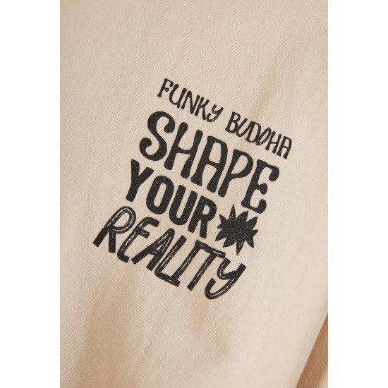 FUNKY BUDDHA FBM013-049-04 CLOUD CREAM T-SHIRT