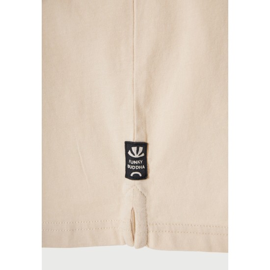FUNKY BUDDHA FBM013-049-04 CLOUD CREAM T-SHIRT