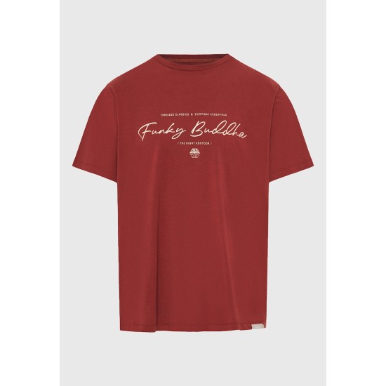 FUNKY BUDDHA FBM013-022-04 HENNA BROWN T-SHIRT