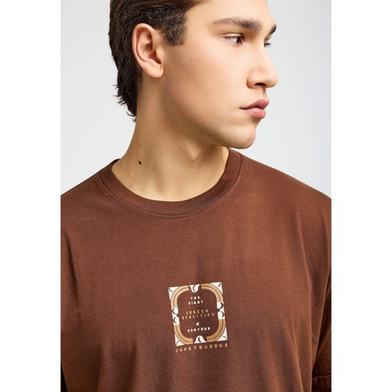 FUNKY BUDDHA FBM013-050-04 BRUNETTE T-SHIRT