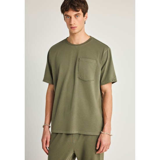 FUNKY BUDDHA FBM013-006-04 DEEP FOREST Ανδρικό relaxed t-shirt από βαμβάκι 