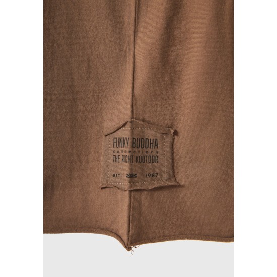 FUNKY BUDDHA FBM013-008-04 WOOD Ανδρικό oversized t-shirt από βαμβάκι 