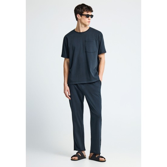 FUNKY BUDDHA FBM013-006-04 BLACK Ανδρικό relaxed t-shirt από βαμβάκι 