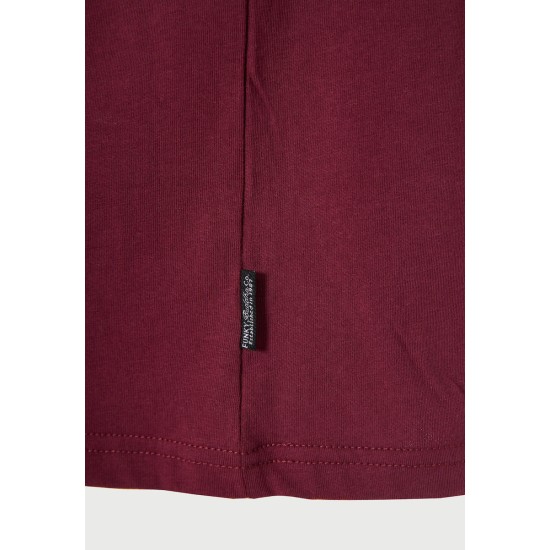 FUNKY BUDDHA FBM013-036-04 BURGUNDY T-SHIRT