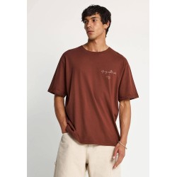 FUNKY BUDDHA FBM013-013-04 BRUNETTE Ανδρικό βαμβακερό t-shirt με τύπωμα