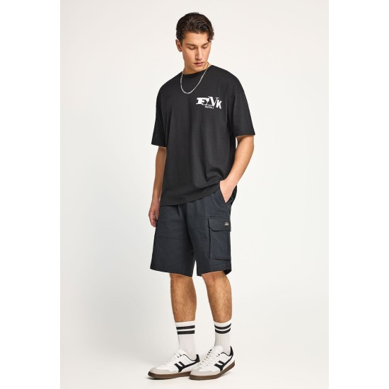 FUNKY BUDDHA FBM013-030-03 BLACK  Ανδρική cargo βερμούδα 