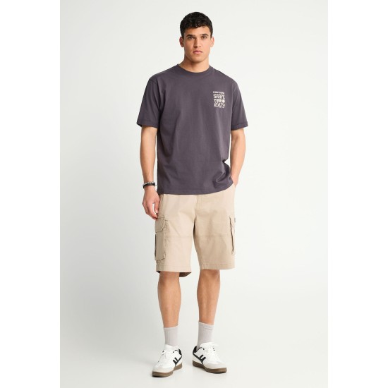 FUNKY BUDDHA FBM013-030-03 GREIGE Ανδρική cargo βερμούδα 