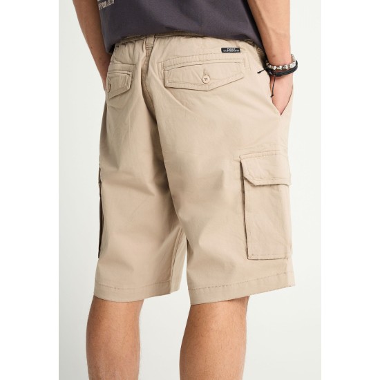 FUNKY BUDDHA FBM013-030-03 GREIGE Ανδρική cargo βερμούδα 