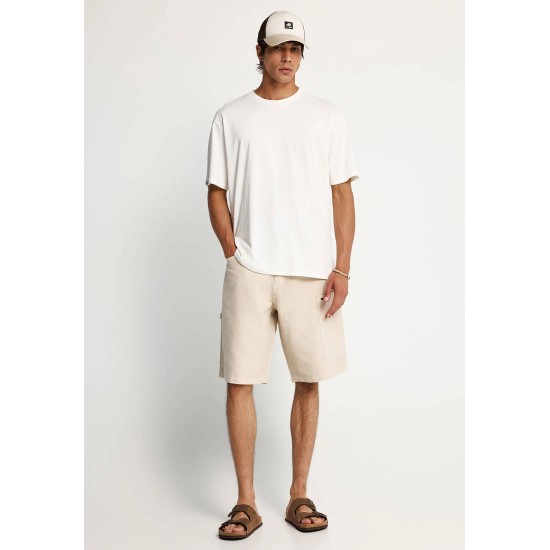 FUNKY BUDDHA FBM013-035-03 CLOUD CREAM  Ανδρική cargo βερμούδα 