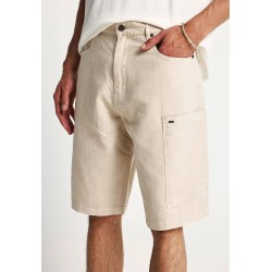 FUNKY BUDDHA FBM013-035-03 CLOUD CREAM  Ανδρική cargo βερμούδα 
