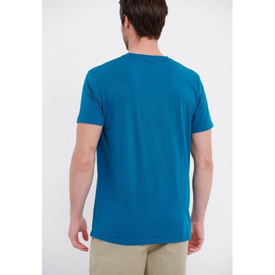 FUNKY BUDDHA FBM005-045-04 Deep Teal T-shirt 