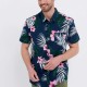 FUNKY BUDDHA FBM005-051-05 Blue Πουκάμισο φλοράλ