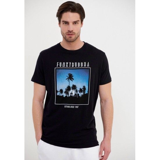 FUNKY BUDDHA FBM005-064-04 Black T-Shirt 