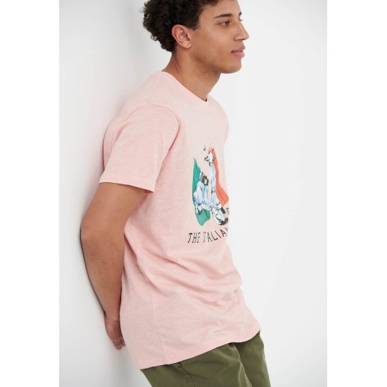 FUNKY BUDDHA FBM005-349-04 PINK T-shirt