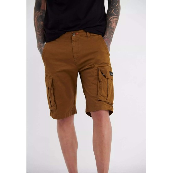 FUNKY BUDDHA FBM005-002-03 OLIVE BROWN Βερμούδα cargo