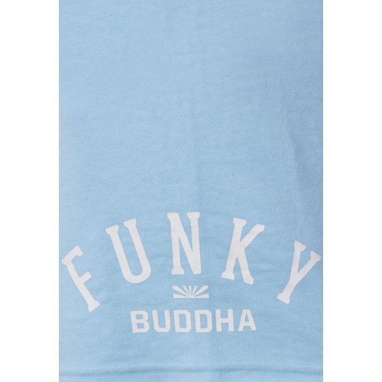 FUNKY BUDDHA FBM007-051-03 SKY BLUE Essential αθλητική βερμούδα με λογότυπο