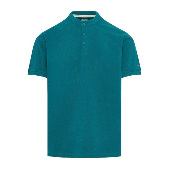 FUNKY BUDDHA FBM009-008-11 TEAL MEAL πόλο με λαιμό mao