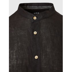 Ανδρικό λινό πουκάμισο με λαιμό mao FBM009-003-05 BLACK 