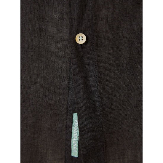 Ανδρικό λινό πουκάμισο με λαιμό mao FBM009-003-05 BLACK 