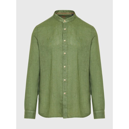Ανδρικό λινό πουκάμισο με λαιμό mao FBM009-003-05 KHAKI 
