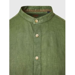 Ανδρικό λινό πουκάμισο με λαιμό mao FBM009-003-05 KHAKI 