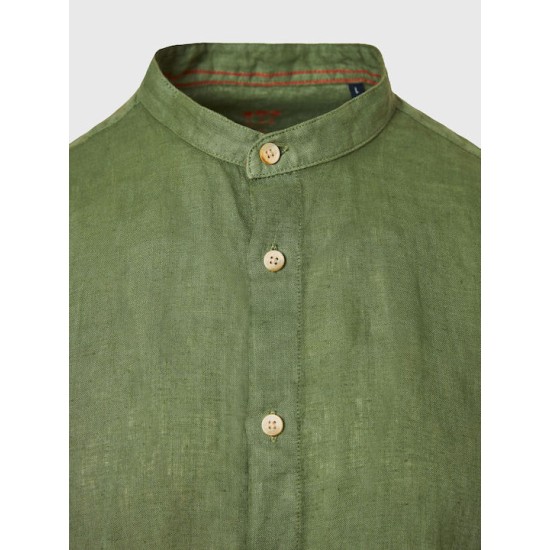 Ανδρικό λινό πουκάμισο με λαιμό mao FBM009-003-05 KHAKI 