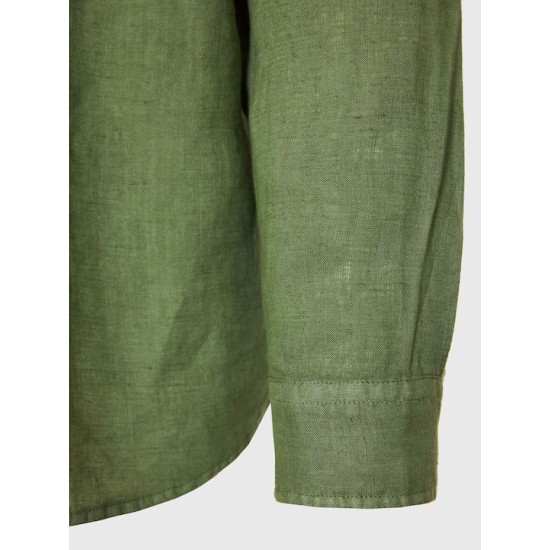 Ανδρικό λινό πουκάμισο με λαιμό mao FBM009-003-05 KHAKI 