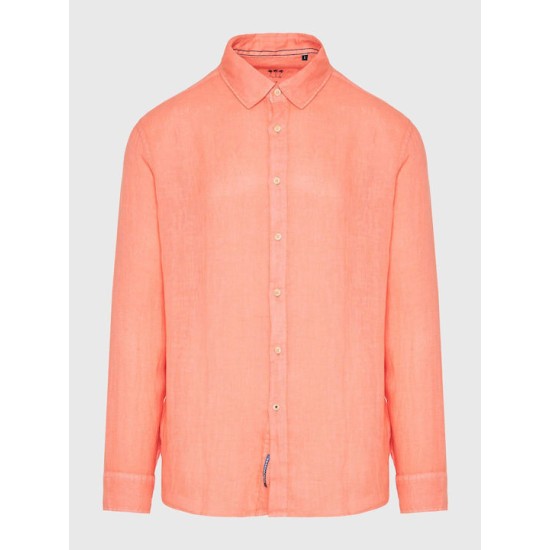 FUNKY BUDDHA FBM009-001-05 TROPICAL PEACH Essential λινό πουκάμισο