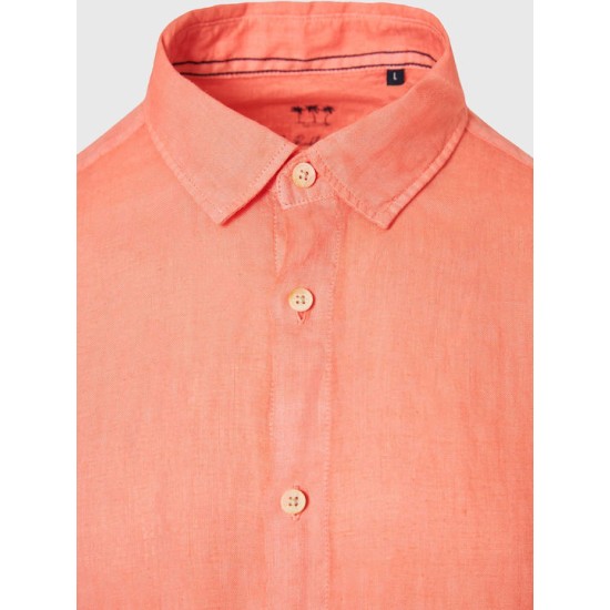 FUNKY BUDDHA FBM009-001-05 TROPICAL PEACH Essential λινό πουκάμισο