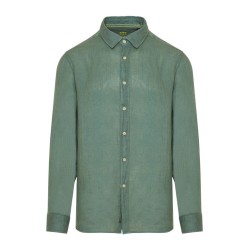 FUNKY BUDDHA FBM009-001-05 FOREST GREEN Essential λινό πουκάμισο