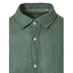 FUNKY BUDDHA FBM009-001-05 FOREST GREEN Essential λινό πουκάμισο