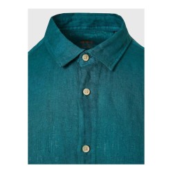 FUNKY BUDDHA FBM009-001-05 DEEP TEAL Essential λινό πουκάμισο