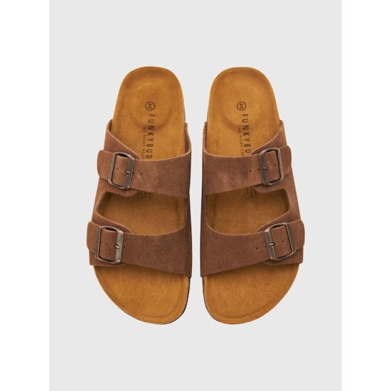 Ανδρικά καστόρινα σανδάλια FUNKY BUDDHA FBM009-002-08 BROWN