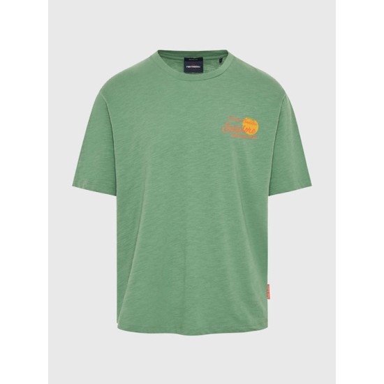 Ανδρικό Relaxed fit t-shirt με τύπωμα στην πλάτη FBM009-039-04 DK IVY