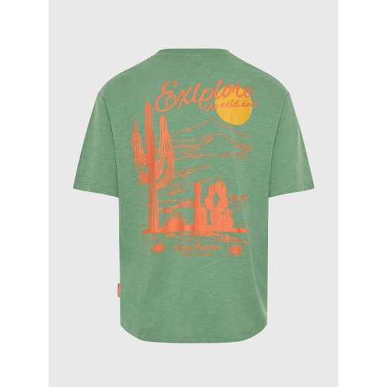 Ανδρικό Relaxed fit t-shirt με τύπωμα στην πλάτη FBM009-039-04 DK IVY