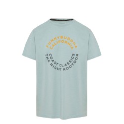 Ανδρικό T-shirt με text artwork τύπωμα στο στήθος FBM009-089-04 AQUA GREY