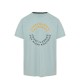 Ανδρικό T-shirt με text artwork τύπωμα στο στήθος FBM009-089-04 AQUA GREY