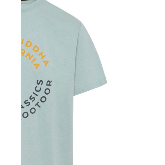 Ανδρικό T-shirt με text artwork τύπωμα στο στήθος FBM009-089-04 AQUA GREY