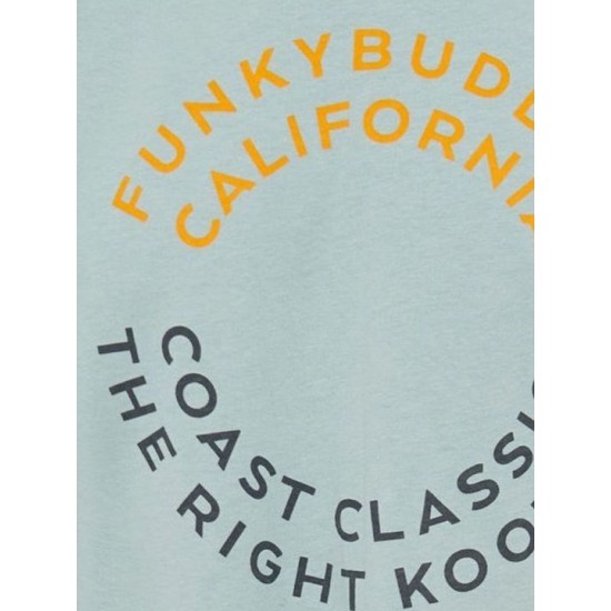 Ανδρικό T-shirt με text artwork τύπωμα στο στήθος FBM009-089-04 AQUA GREY