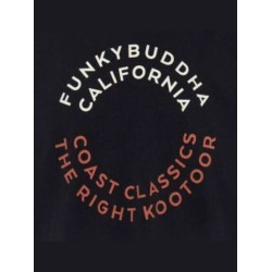 Ανδρικό T-shirt με text artwork τύπωμα στο στήθος FBM009-089-04 BLACK