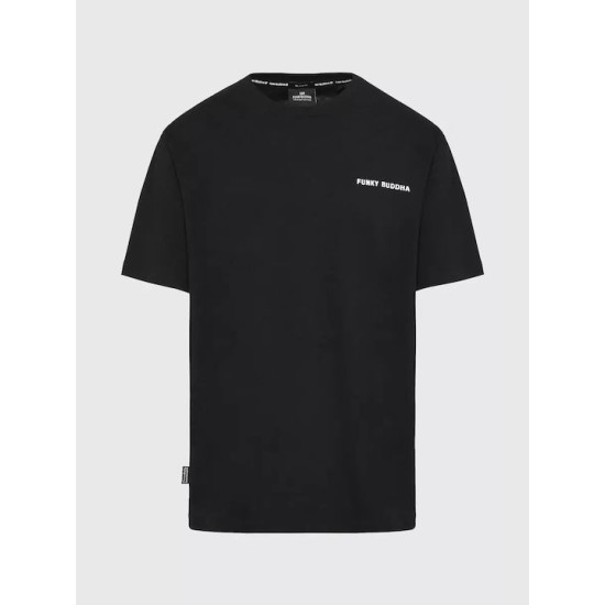 Ανδρικό Relaxed fit t-shirt με τύπωμα στην πλάτη FBM009-022-04 BLACK 