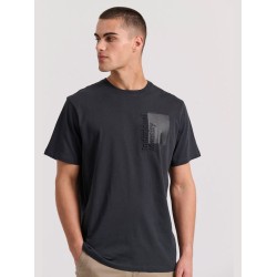 Ανδρικό T-shirt με τύπωμα στο στήθος FBM009-023-04 ANTHRACITE