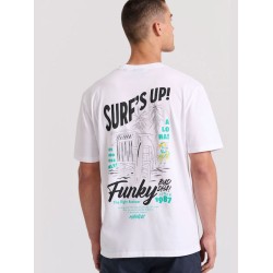 Ανδρικό T-shirt Κοντομάνικο Λευκό Funky Buddha FBM009-035-04 WHITE