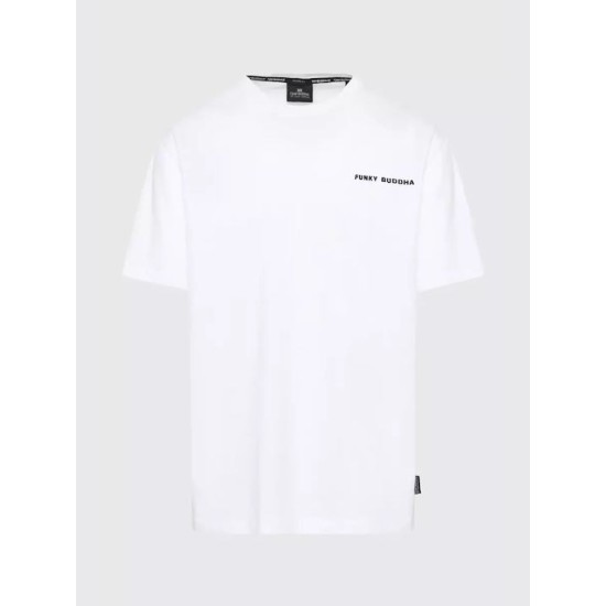 Ανδρικό Relaxed fit t-shirt με τύπωμα στην πλάτη FBM009-022-04 WHITE