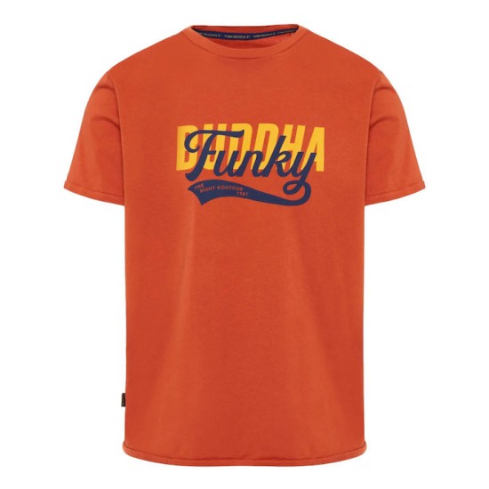 Ανδρικό  T-shirt με Funky Buddha τύπωμα FBM009-040-04 PAPRIKA