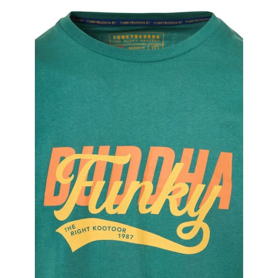 Ανδρικό  T-shirt με Funky Buddha τύπωμα FBM009-040-04 PALM LEAF