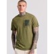 Ανδρικό T-shirt με τύπωμα στο στήθος FBM009-023-04 KHAKI