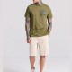 Ανδρικό T-shirt με τύπωμα στο στήθος FBM009-023-04 KHAKI